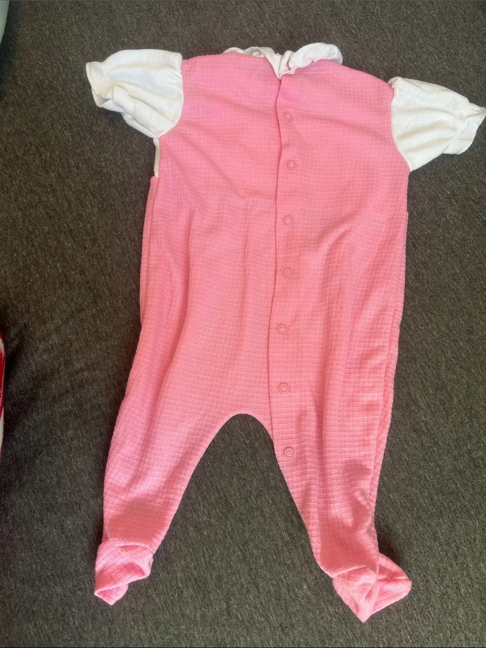 Pink Winnie the Pooh Vintage Embroidered Baby One-Piece Romper